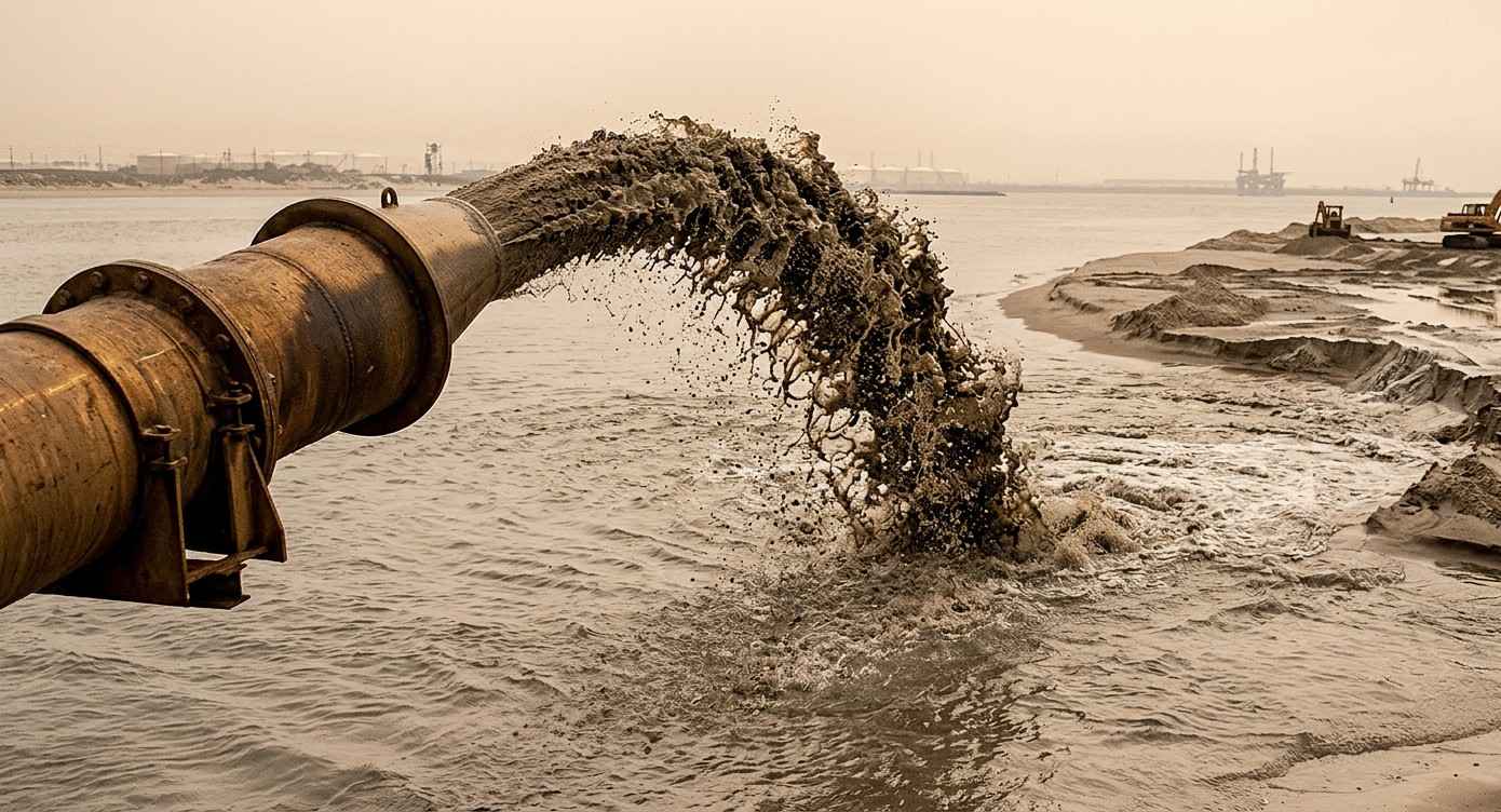 Move sand to site by pump