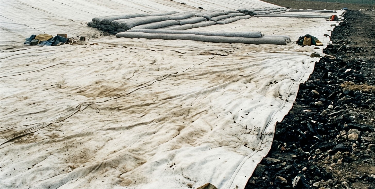 Geotextile membrane isolates hazardous contaminants